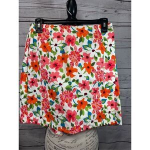 RUSS by Liz Claiborne Women's Size 6 Floral Print A-Line‎ Skirt Multi Color